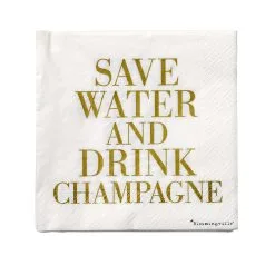 Bloomingville Servilletas Save Water, Set De 20