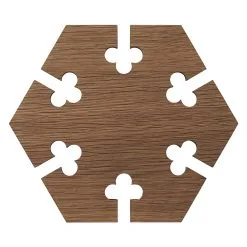 Warm Nordic Salvamanteles Gourmet Wood Trivet Hexagonal
