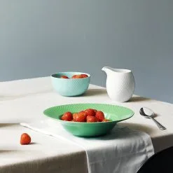 Lyngby Porcelæn Plato Hondo Rhombe Verde -Menaje de mesa Ventas 42959 01 03 1507207efe