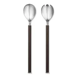 Georg Jensen Cubiertos De Ensalada Bernadotte Mango Madera