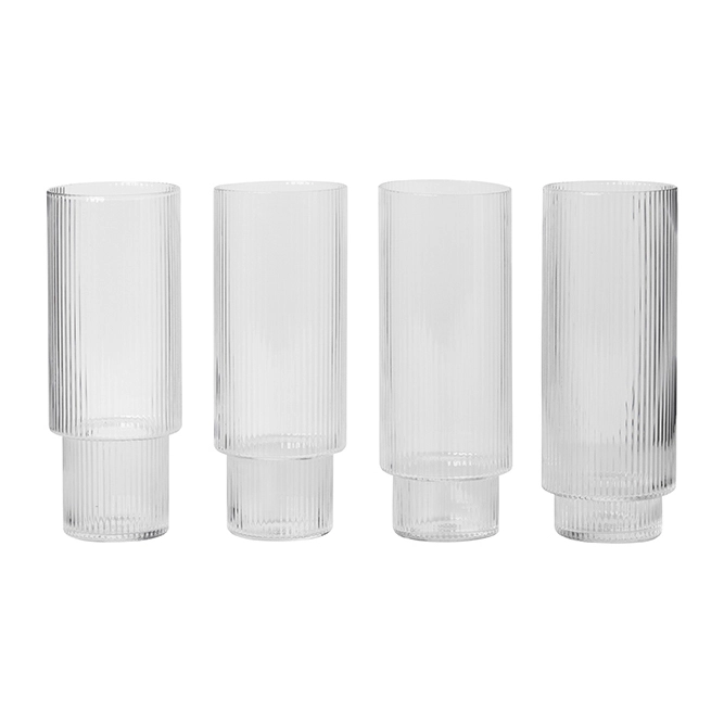 Ferm LIVING 4 Vasos Altos Ripple 3 Ferm LIVING 4 Vasos Altos Ripple